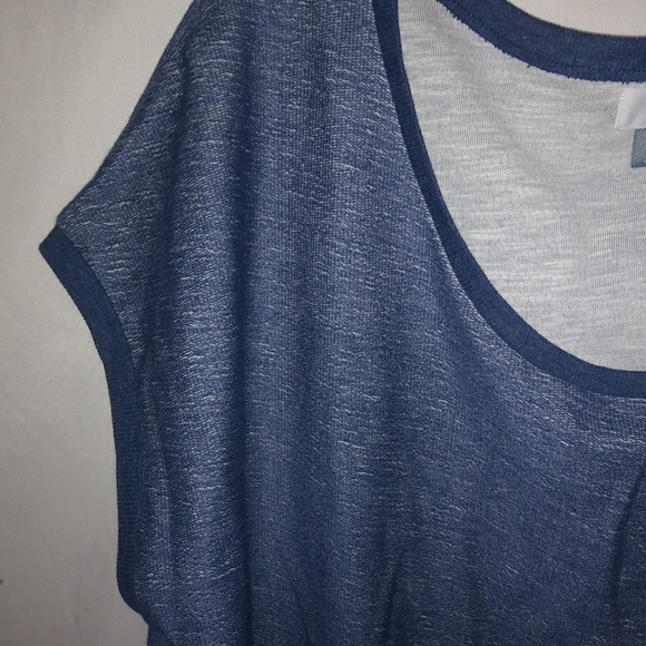 Old Navy XXL Denim Look Navy Capped Sleeve Top Plus - Picture 2 of 3